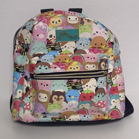 Original Squishmallows Mini Backpack Kelly Toys Logo Plate 10x10x5 In Multicolor - Picture 1 of 10